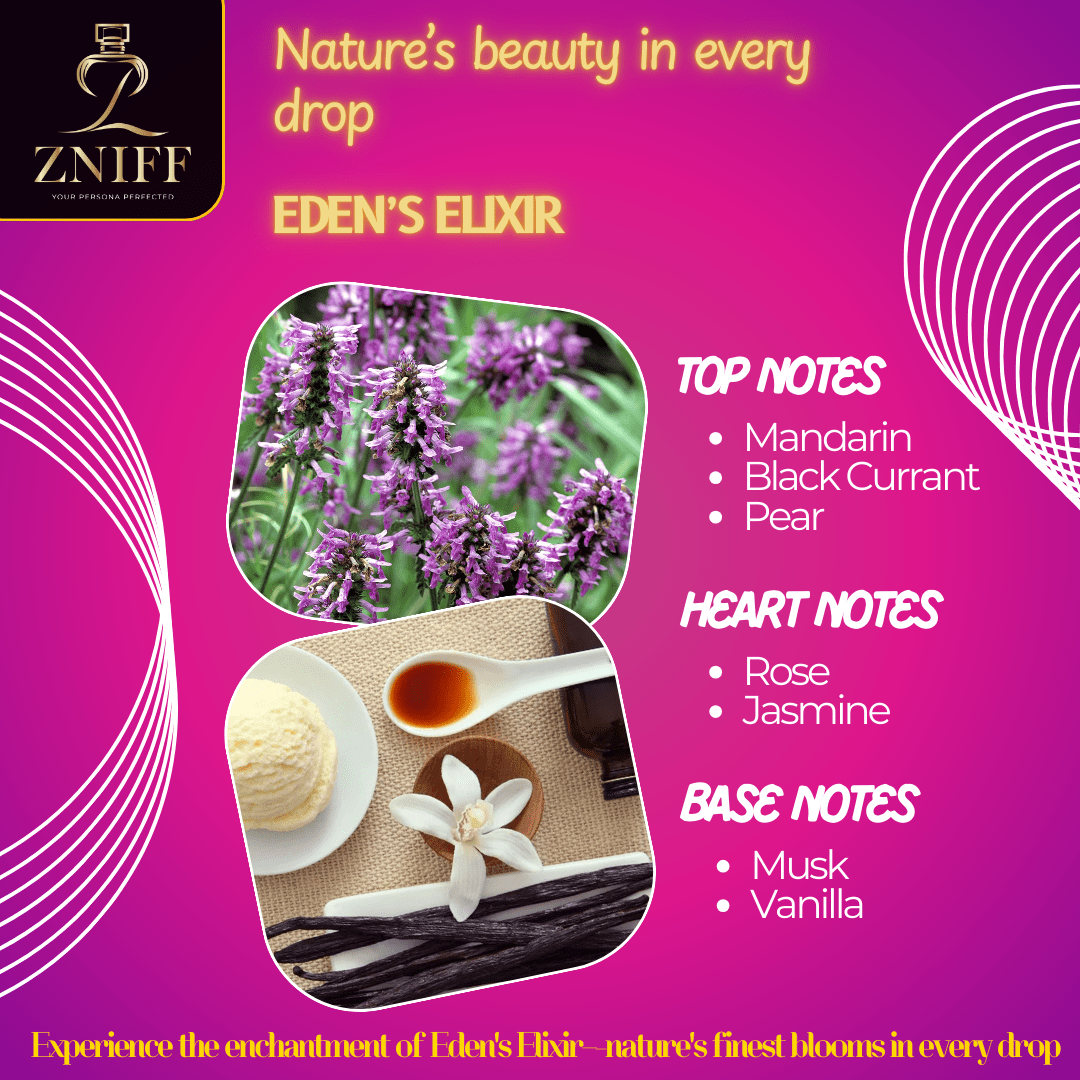 Zniff Eden's Elixir Perfume for Women 50ML | Luxurious Floral & Fruity Fragrance | Long - Lasting Scent for Day & Night | Refreshing, Sophisticated Perfume for Women | Perfect Gift for Her - Zniff - Fragrance