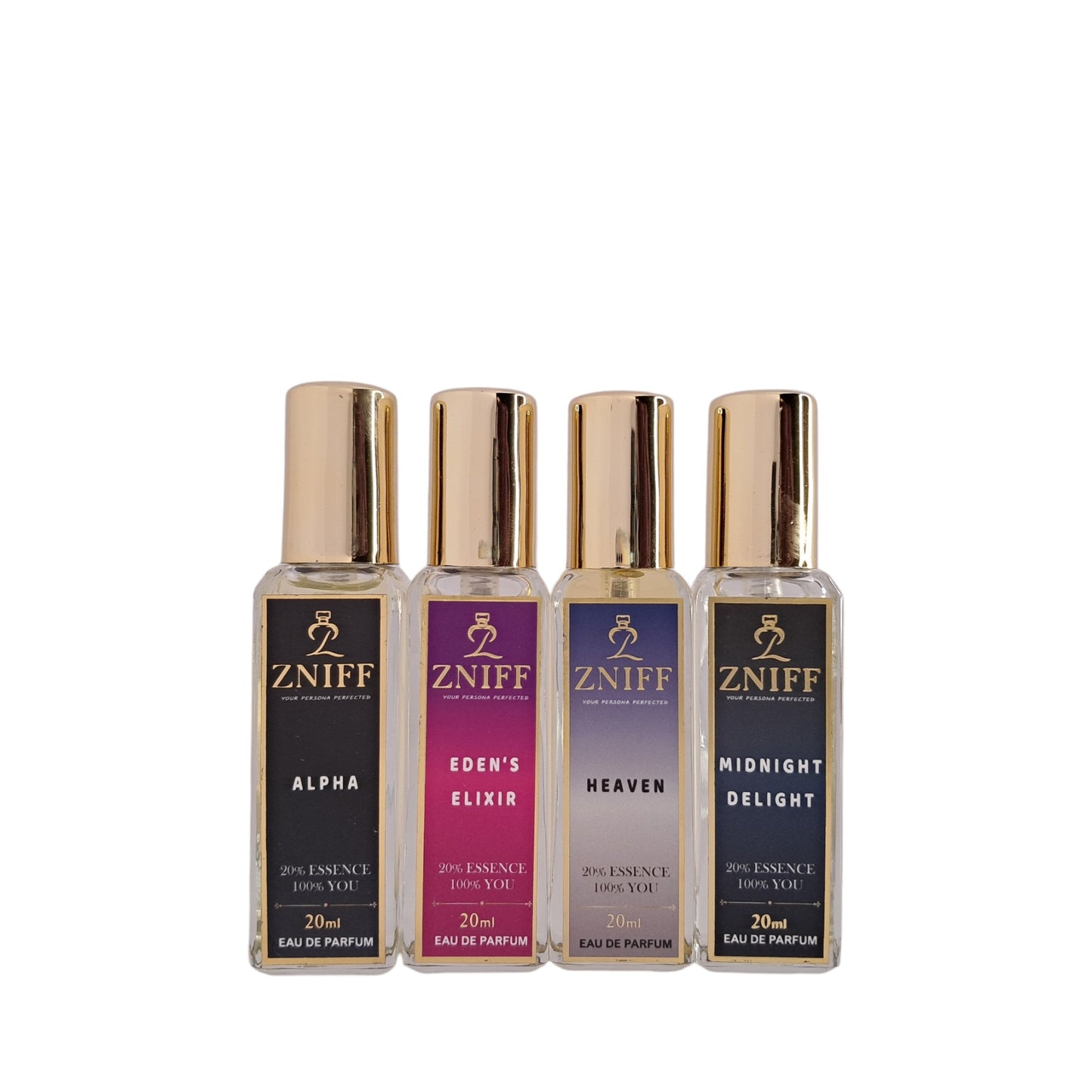 Zniff Gift set 4 in 1 : The Essence of Luxury | Alpha, Eden's Elixer, Heaven and Midnight Delight - Zniff - Fragrance