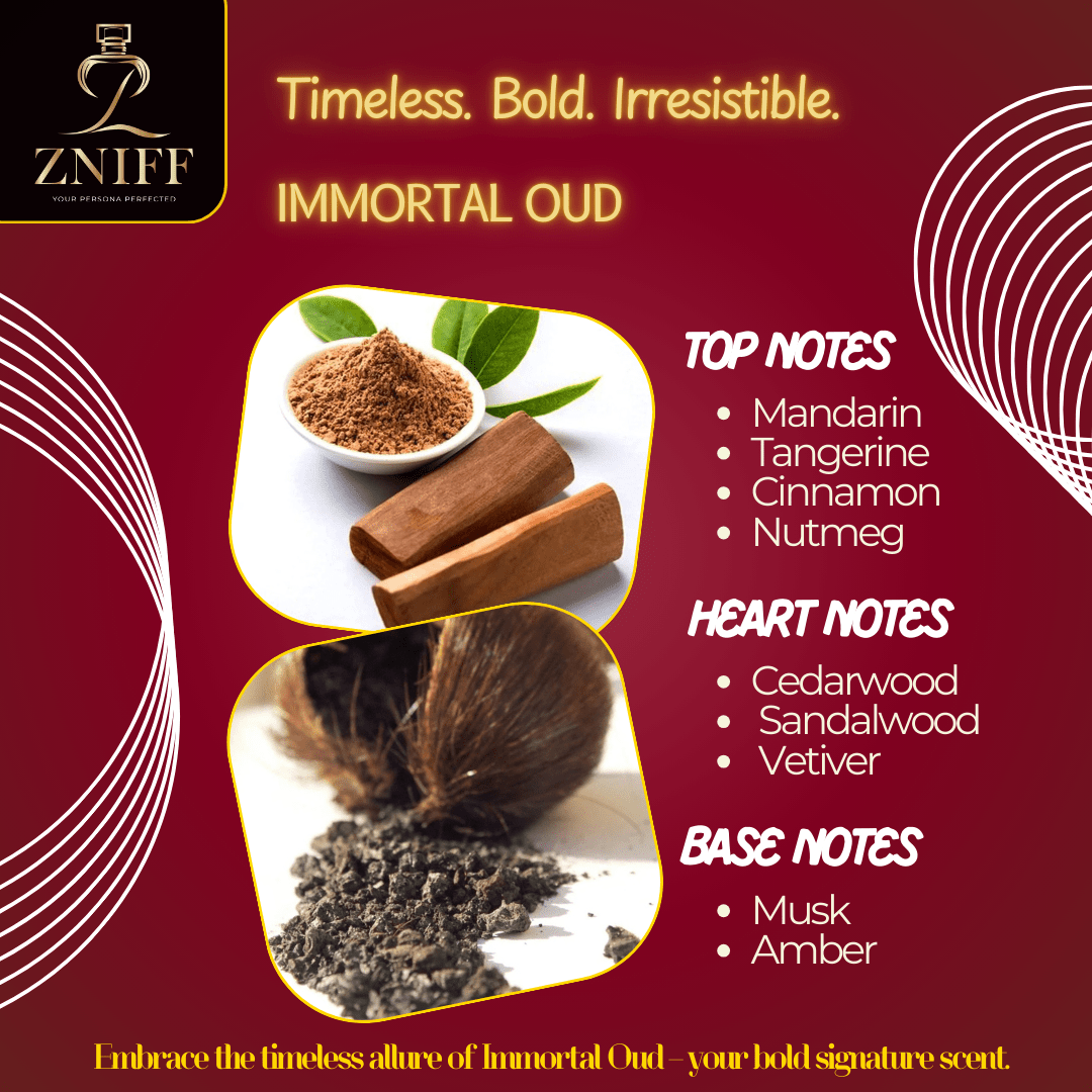 Zniff Immortal Oud Unisex Perfume 50ml | Long - Lasting Fragrance for Men & Women | Sophisticated Scent for All Occasions | Fresh, Invigorating, and All - Day Wear | Perfect for Gifting - Zniff - Fragrance