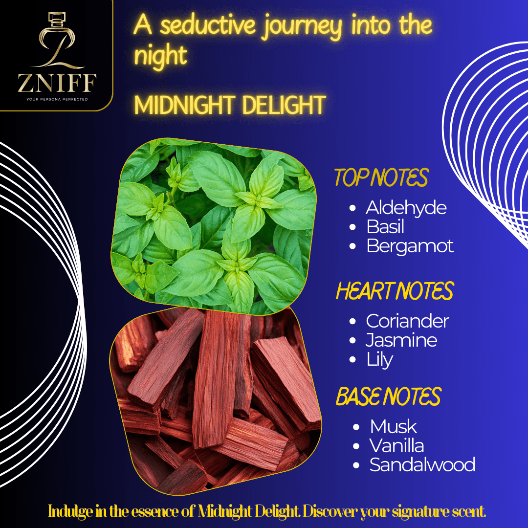 Zniff Midnight Delight (100ML) | Unisex Perfume | Long - Lasting Fragrance for Men & Women | Sophisticated Scent for All Occasions | Fresh, Invigorating, and All - Day Wear | Perfect for Gifting - Zniff - Fragrance