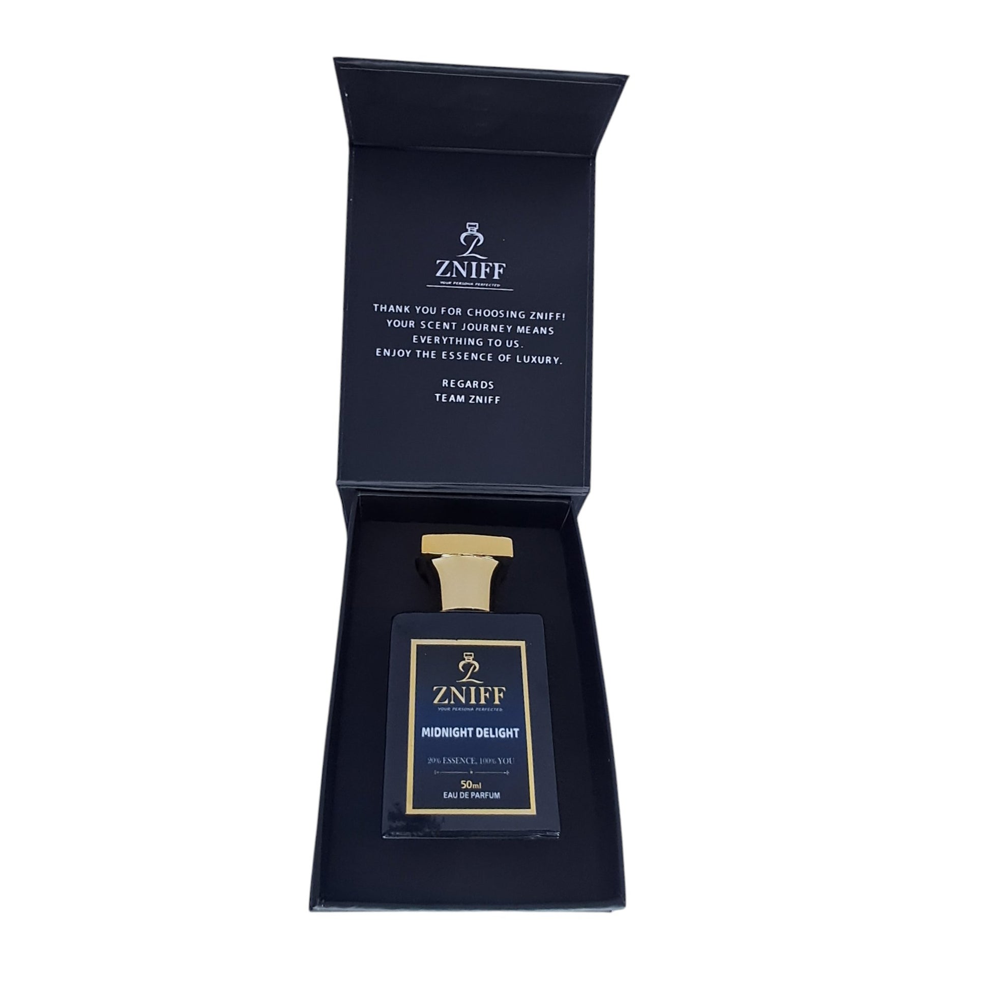 Zniff Midnight Delight(50ml) | Unisex Perfume | Long - Lasting Fragrance for Men & Women | Sophisticated Scent for All Occasions | Fresh, Invigorating, and All - Day Wear | Perfect for Gifting - Zniff - Fragrance